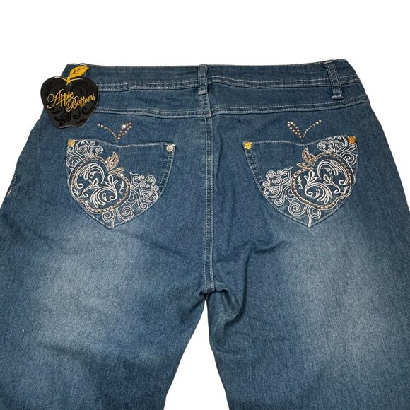 NWT Apple Bottoms Jeans Size 9/10 Skinny Leg Crystal Pockets Vintage  Y2K - Picture 1 of 11